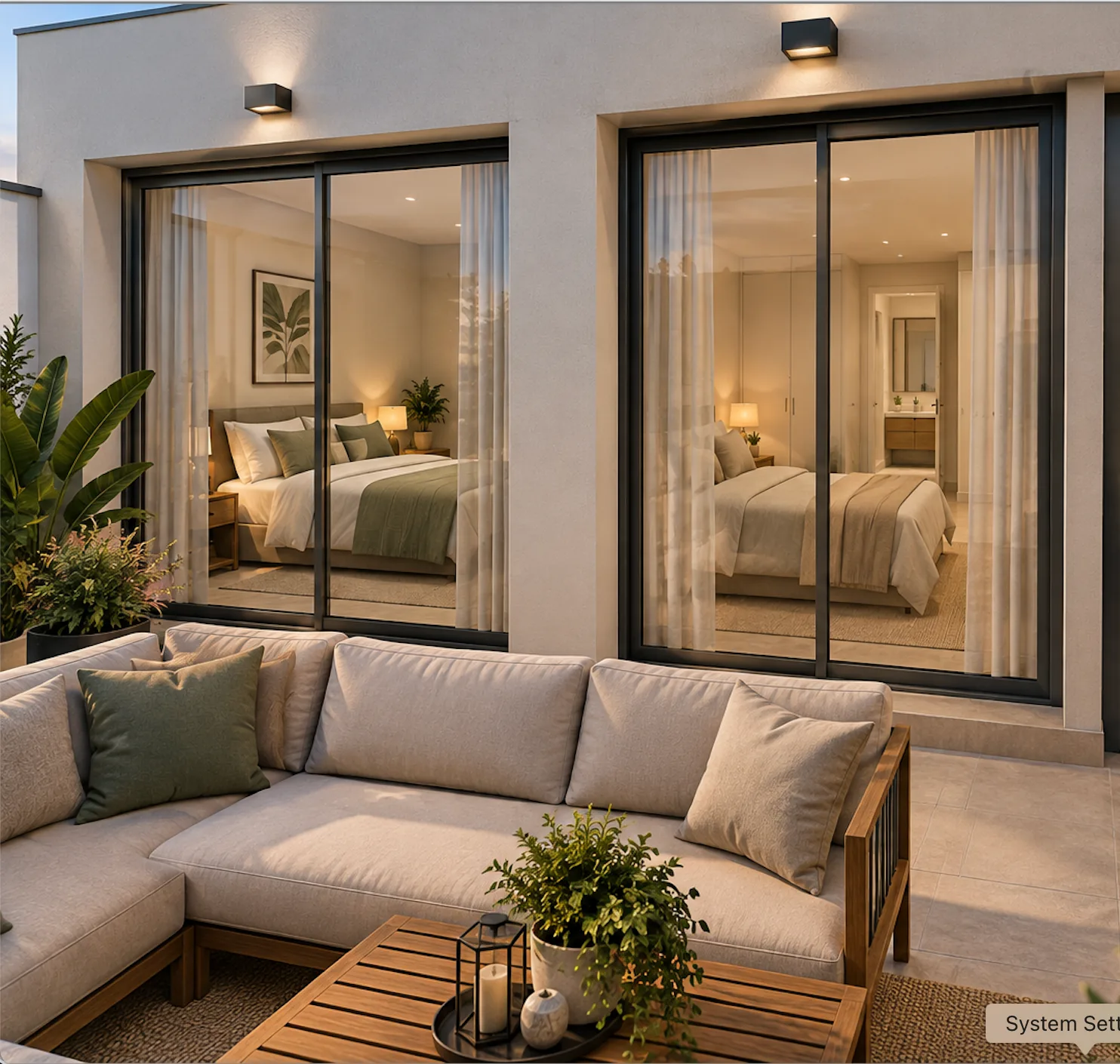 Terraza y exterior proyectado